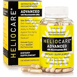 Heliocare Advanced Nicotinamide B3 Supplement: Niacinamide 500mg and Fernblock PLE Extract 240mg Per Serving - Supports Skin Cell Health W Antioxidant Rich Vitamin B3 Niacin - 120 Vegan Capsules