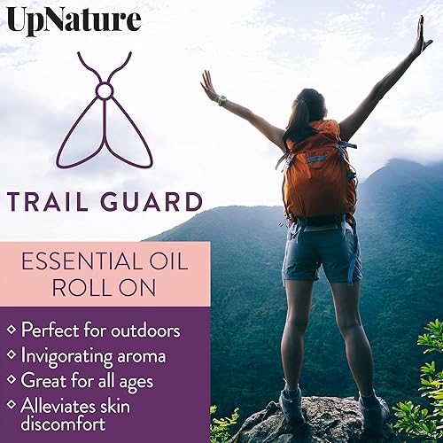 Trail Guard Essential Oil Roll On Blend- Keeps Mosquitoes, Bugs & Insects Away Naturally Aromatherapy Oil with Eucalyptus Essential Oil, Ylang-Ylang Oil & Vanilla Oil - Perfect Stocking Stuffer