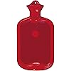 Classic Rubber Hot Water Bottle with Hanging Hole 2 Liters Red