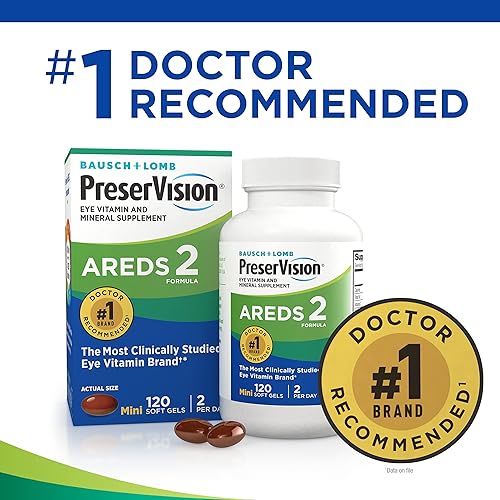 PreserVision AREDS 2 Eye Vitamin & Mineral Supplement, Contains Lutein, Vitamin C, Zeaxanthin, Zinc & Vitamin E, 120 Softgels Packaging May Vary