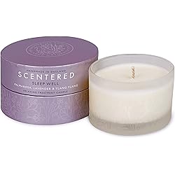 Scentered Sleep Well Aromatherapy Essential Oils Scented Candle - Supports Bedtime Relaxation & Restful Sleep - Lavender, Chamomile & Ylang Ylang Blend - Small Candle