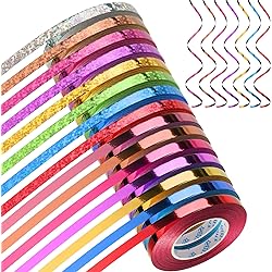 15 Rolls Curling Ribbon Shiny Metallic Balloon String Roll Assorted Colors Wrapping Ribbons for Crafts Bows Present Wrapping Florist Wedding Party Decoration, 11 Yards Per Roll