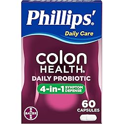 Phillips Colon Health - Probiotics Capsules - Immune Support - Helps Defend Occasional Gas, Bloating, Constipation, Diarrhea - 60 Count