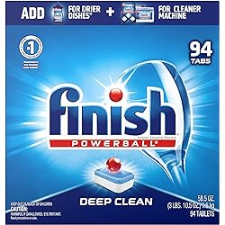 Finish - All in 1 - Dishwasher Detergent - Powerball - Dishwashing Tablets - Dish Tabs - Fresh Scent, 94 Count Pack of 1 - Packaging May Vary