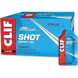 CLIF SHOT - Energy Gels - Vanilla Flavor - Non-GMO - Non-Caffeinated - Fast Carbs for Energy - High Performance & Endurance - Fast Fuel for Cycling and Running 1.2 Ounce Packet, 24 Count