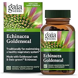 Gaia Herbs Echinacea Goldenseal - Immune Support Supplement for Maintaining a Healthy Respiratory System - with Organic Echinacea and Goldenseal Root - 60 Vegan Liquid Phyto-Capsules 10-Day Supply