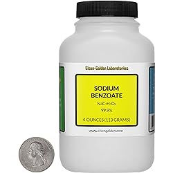 Sodium Benzoate [NaC7H5O2] 99.9% USP Food Grade Micropellets 4 Oz in a Bottle USA