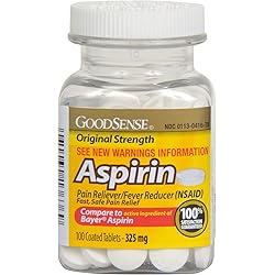 GoodSense Coated Aspirin Pain Reliever Tablets 325 mg , 100-count