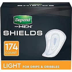 Depend IncontinenceBladder Control Shields, Pads for Men, Light Absorbency, 174 Count 3 Packs of 58 Packaging May Vary