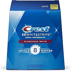 Crest 3D Whitestrips, Glamorous White, Teeth Whitening Strip Kit, 28 Strips 14 Count Pack