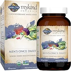 Garden of Life Multivitamin for Men - mykind Organic Men's Once Daily Whole Food Vitamin Supplement Tablets, Vegan, 60 Count