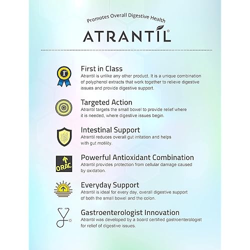 Atrantil 90 Capsules-Antioxidant Packed Polyphenol for Bloating and Gas Relief, Abdominal Discomfort, Constipation, Diarrhea, Postbiotic, Change in Bowel Habits and Everyday Digestive Health
