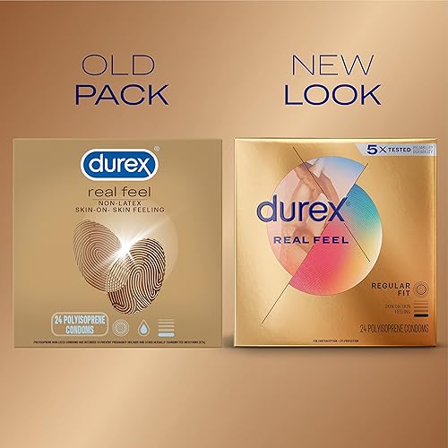 Durex Avanti Bare Real Feel Condoms, Non Latex Lubricated Condoms for Men with Natural Skin on Skin Feeling, FSA & HSA Eligible, 24 Count Packaging May Vary Pack of 4