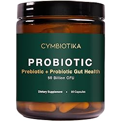 Cymbiotika Probiotic 50 Billion CFU, 90 Capsules, Effective Prebiotic Probiotic Gut Health, Supports Healthy Digestion for Men & Women, Digestive Health Supplement