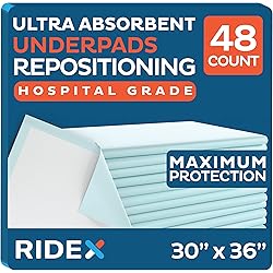 Incontinence Bed Pads [48-Pack] Disposable Ultra-Heavyweight Super Absorbent & Waterproof, Patient Repositioning