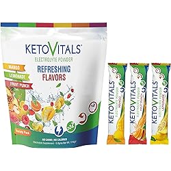 Keto Vitals Original Electrolyte Powder Stick Packs | Keto Friendly Electrolyte Travel Packets | Variety Pack Individual Packets Energy Drink Mix | Zero Calorie Zero Carb Original Assorted, 30 count