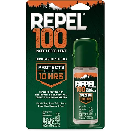 Repel 100 Insect Repellent 1 Ounce, with DEET, 10-Hour Protection, 6-Pack & Sawyer Products SP564 Premium Insect Repellent with 20% Picaridin, Lotion, 4-Ounce
