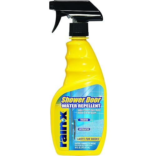 Rain-X 630035 X-Treme Clean Shower Door Cleaner, 12 Fl. Oz, Formulated To Clean Glass Shower Doors - Easy To Use & 630023 Shower Door Water Repellent, 16 fl. oz