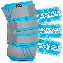 Vive Knee Ice Pack Wrap - ColdHot Gel Compression Brace - Heat Support Strap for Arthritis Pain, Tendonitis, ACL, Athletic Injury, Osteoarthritis, Women, Men, Running, Meniscus and Patella Surgery