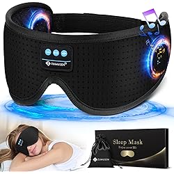 Sleep Headphones, White Noise Bluetooth 5.2 Sleep Eye Mask,3D Breathable Wireless Sleep Mask with Timer for Side Sleepers Travel Relaxation, Meditation, Cool Gadgets for Women Man