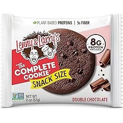 Lenny & Larry's The Complete Cookie, Double Chocolate, Soft Baked, 8g Plant Protein, Vegan, Non-GMO, 2 Ounce Cookie Pack of 12