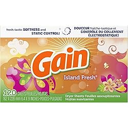 Gain Dryer Sheets with Freshlock, Island Fresh Scent, 120-count