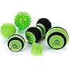 Acupoint Massage Ball Set 6 Physical Therapy Balls for Post Workout Deep Tissue Trigger Point Myofascial Release Lacrosse Ball Peanut Ball Spiky Ball Hand Therapy Ball Lg & Sm Foam Balls Green