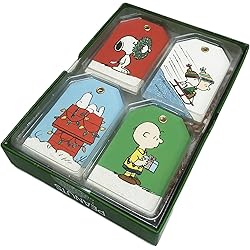 Graphique Peanuts Petite Gift Tag Set, 24 Tags in 4 Unique Designs, Tag Dimensions are 2" x 3", Bakers Twine Included, Perfect for Wrapping Holiday Gifts