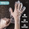 100 Pack Disposable Plastic Gloves - Food Prep Gloves Bulk Disposable Gloves Transparent Plastic Gloves for Food Service, Cleaning, Food Handling, Shared Spaces - One Size Fits Most