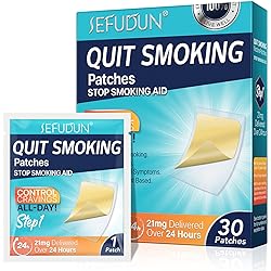 21mg Quit Patches, Step 1 Stop Aids, 30 Patches Safe and Effective Anti-Stickers, Reduce Cravings and Withdrawal Symptoms