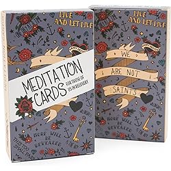 Sober Meditation Cards Grey - Stress Relief Mindfulness Cards for Meditation Relaxation - Encouragement Cards - Compact Size Sobriety Gifts for Men & Women - 50 Slogans Per Deck
