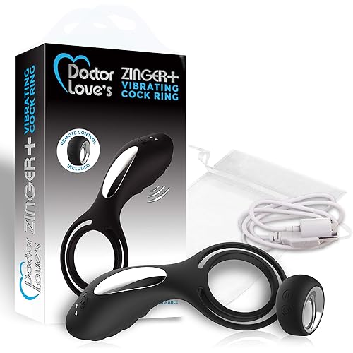 Doctor Love's Zinger Vibrating Rechargeable Cock Ring WRemote - Black