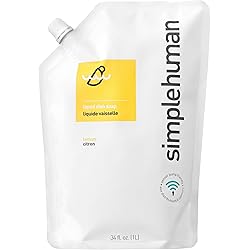simplehuman Lemon Refill Pouch, 2 x 34 fl. oz. Liquid Dish Soap