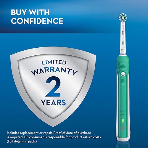 Oral-B Pro 1000 CrossAction Electric Toothbrush, Green