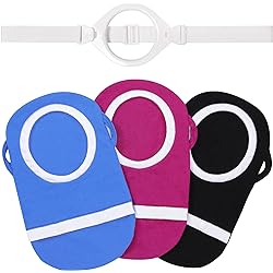 Fewener Ostomy Bag Covers Kit - 3Pcs Colostomy Bag Cover with Adjustable Ostomy Belt, Odor Reducing Colostomy Cover, 3.5inch Round Opening Ostomy Pouch Covers for Ileostomy, Unisex, Washable
