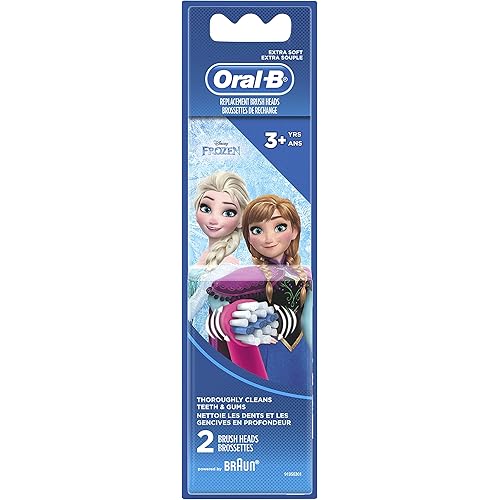 Oral-B Kids Extra Soft Replacement Brush Heads Featuring Disney's Frozen, 2 Count, Kids 3