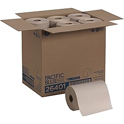 Pacific Blue Basic Recycled Paper Towel Roll Previously Branded Envision by GP PRO Georgia-Pacific; Brown; 26401; 350 Feet Per Roll; 12 Rolls Per Case