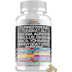 Tongkat Ali 1000mg Fadogia Agrestis 1000mg Maca 1000mg Yohimbine Extract Supplement with Ginseng Ashwagandha Fenugreek DAA Saw Palmetto DHEA Nettle - 60 Capsules Made in USA