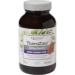Quantum Health TheraZinc Elderberry Lozenges, Made with Zinc Gluconate for Immune Support, 60 Count