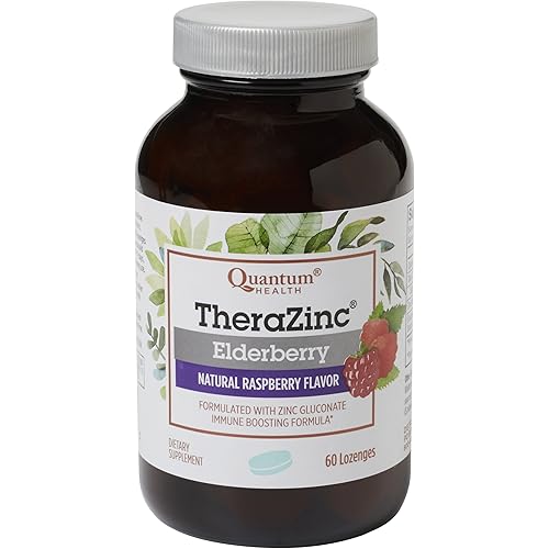 Quantum Health TheraZinc Elderberry Lozenges, Made with Zinc Gluconate for Immune Support, 60 Count