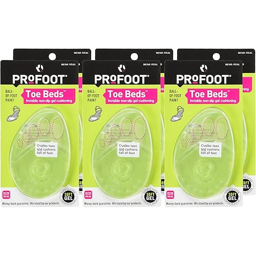Profoot Women's Toe Beds, 1 Pair Card Pack of 6