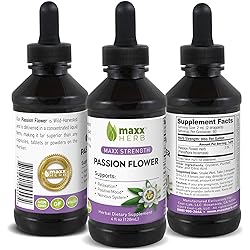 Maxx Herb Passion Flower Extract - Max Strength, Passion-Flower Liquid Absorbs Better Than Capsules, for Relaxation and Stress Relief, Alcohol-Free - 4 Oz Bottle 60 Servings