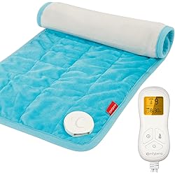 Weighted Heating Pad, Comfytemp 12x 24" Electric Heating Pad for Back Pain Relief with 9 Heat Settings | 11 Auto-Off | Stay on | Backlight, 2.2lb XL Heat Pad for Shoulders and Cramps Relief, Washable