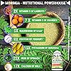 Moringa Oleifera 180 Capsules – 100% Pure Leaf Powder - Max 1000mg Per Serving - Complete Green Superfood Supplement - Full 3 Month Supply - Pure Miracle Tree Moringa Super Greens Powder Vegan Caps