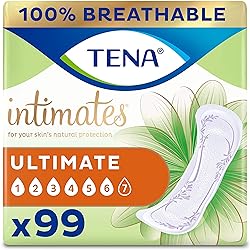 Tena Intimates Ultimate Absorbency IncontinenceBladder Control Pad for Women, Regular Length, 99 Count 3 Packs of 33
