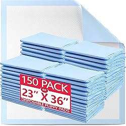 Chucks Pads Disposable [150-Pads] Underpads 23x36 Incontinence Chux Pads Absorbent Fluff Protective Bed Pads, Pee Pads for Babies, Kids, Adults & Elderly | Puppy Pads Large for Training Leak Proof