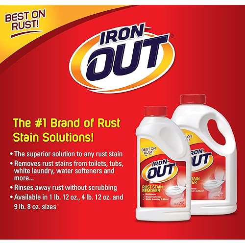 Iron OUT Powder Rust Stain Remover, Remove and Prevent Rust Stains in Bathrooms, Kitchens, Appliances, Laundry, and Outdoors, 1 Pound 12 Ounce, Pack of 6