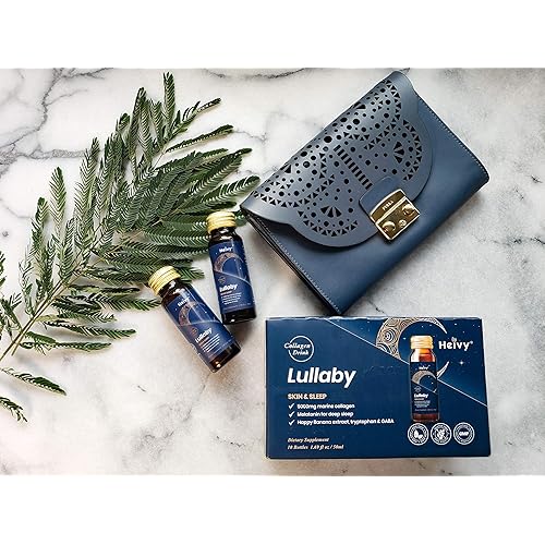 Heivy Liquid Sleeping Collagen Supplement 1 Box Rejuvenate Your Skin at Night with 5000 mg of Premium Marine Collagen, Melatonin-Promoting, Plant-Based extracts, and Vitamins to Stay Asleep Better
