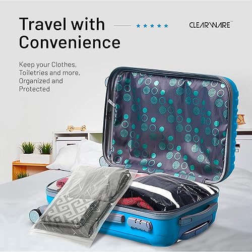 Clearware 12 Large Plastic Bags With Zipper Top - 5 Gallon Bags 18 x 24, Extra Large Storage Bags for Clothes, Travel, Moving, Storage, Large Reusable freezer bags, BPA-Free, 2-mil Thick Clear Plastic Bags