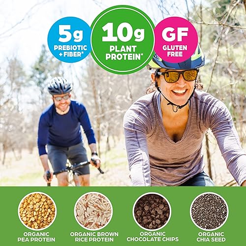 Orgain Organic Plant Based Protein Bar, Chocolate Chip Cookie Dough - 10g of Protein, Vegan, Gluten Free, Non Dairy, Soy Free, Lactose Free, Kosher, Non-GMO, 1.41 Ounce, 12 Count Packaging May Vary